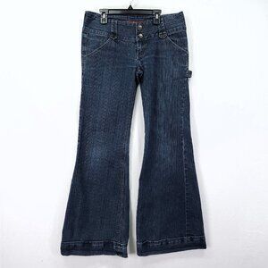 Vintage Y2K Mudd Jeans Size 9 Blue Low Rise Denim Flared Leg